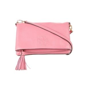 Tory Burch Leather Crossbody Bag LIGHT PINK with 2 Tassels